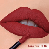 رژلب مایع مخملی ومات سرژه،فاقد سرب،کد102، (Persian Plum)،آلویی عمیق با تناژ گرم،حجم۱۰میل