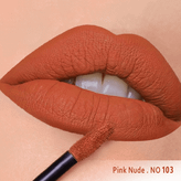 رژ لب مایع مخملی مات سرژه ،فاقد سرب،کد 103 (Pink Nude) صورتی نود گرم با تناژ طبیعی،حجم10میل