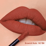 رژ لب مایع مخملی مات سرژه،فاقد سرب، کد 104 (Brownish Nude)نود قهوهای روشن ،حجم10میل